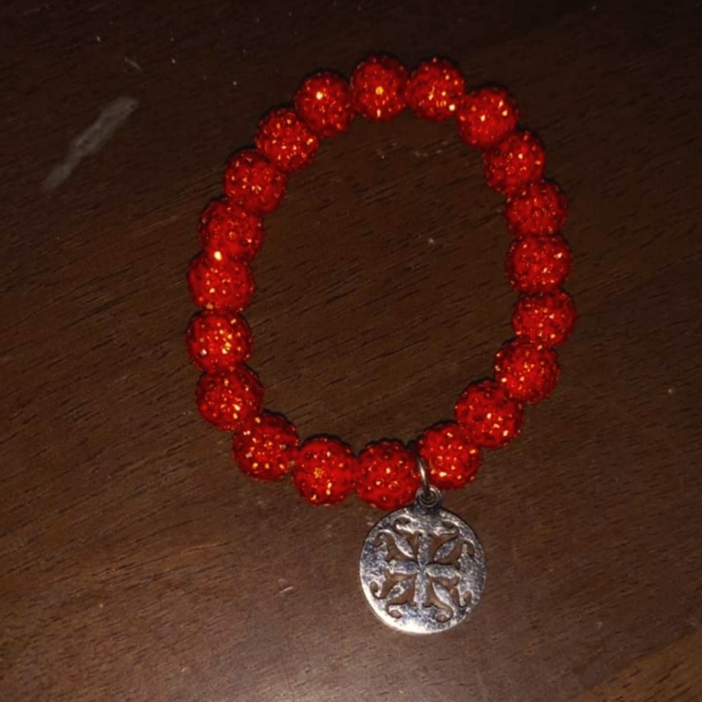 Orange rustic cuff bracelet